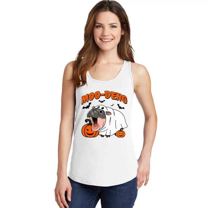 Moo Deng Halloween Boo Ghost Costume Moodeng Lover Ladies Essential Tank