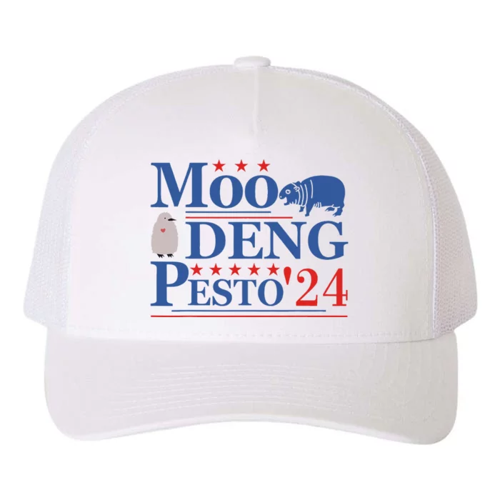 Moo Deng Hippo 2024 And Pesto The Penguin Yupoong Adult 5-Panel Trucker Hat