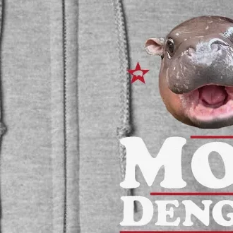 Moo Deng Hippo Cute Baby Pygmy Funny Election 2024 Full Zip Hoodie