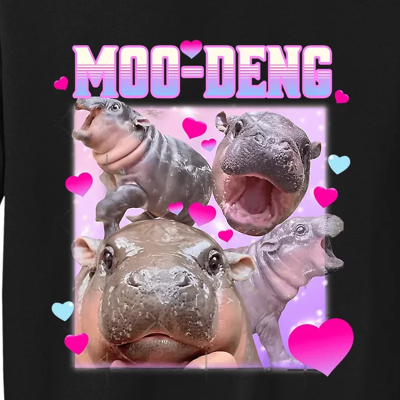 Moo Deng Hippo Baby Pygmy Funny Tall Sweatshirt