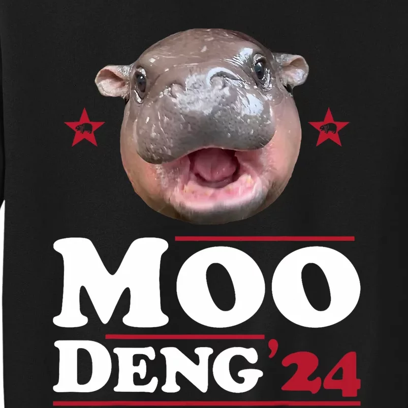 Moo Deng Hippo Cute Baby Pygmy Funny Election 2024 Tall Sweatshirt