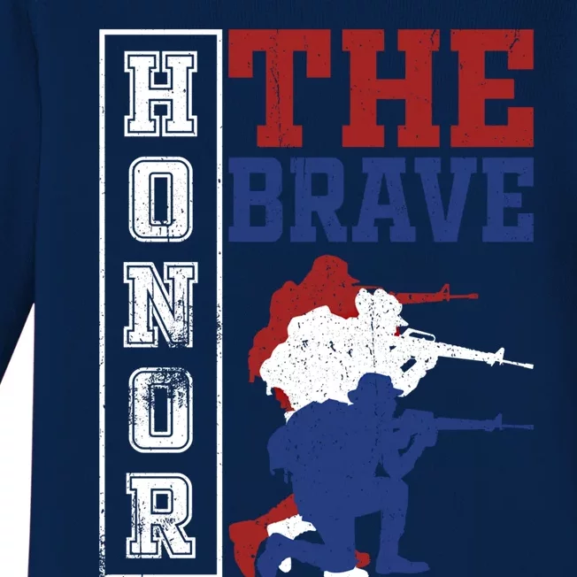 Memorial Day Honor The Brave Military Veterans Gift Baby Long Sleeve Bodysuit