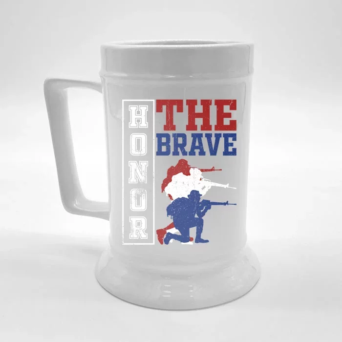 Memorial Day Honor The Brave Military Veterans Gift Front & Back Beer Stein