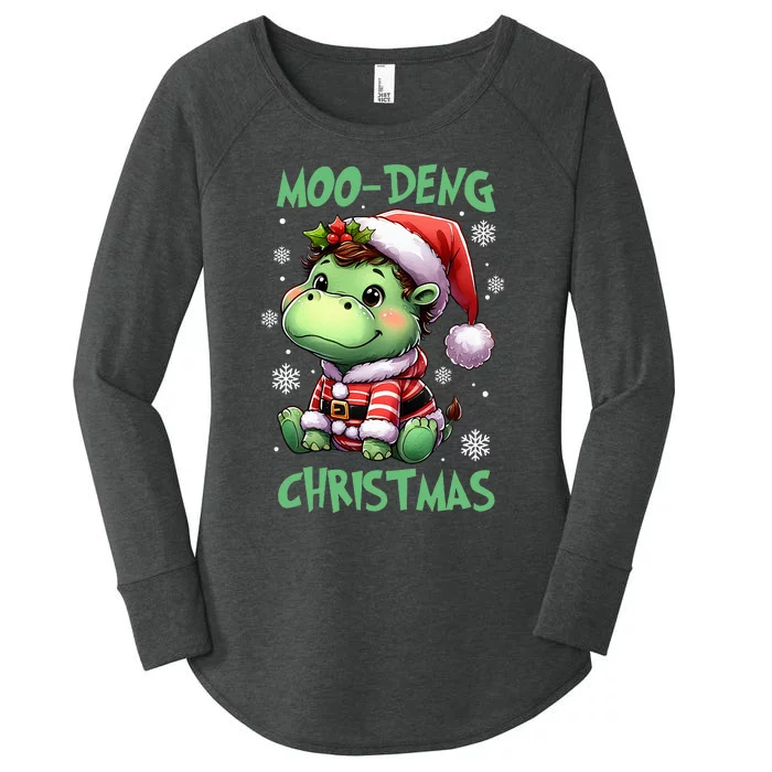 Moo Deng Hippo Baby Pigmy Moodeng Chrismats Zoo Family Women's Perfect Tri Tunic Long Sleeve Shirt