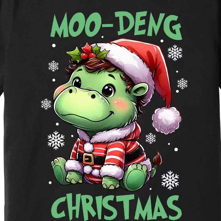 Moo Deng Hippo Baby Pigmy Moodeng Chrismats Zoo Family Premium T-Shirt