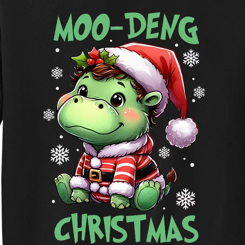 Moo Deng Hippo Baby Pigmy Moodeng Chrismats Zoo Family Tall Sweatshirt