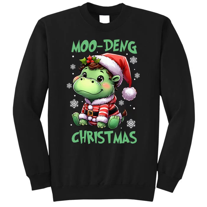 Moo Deng Hippo Baby Pigmy Moodeng Chrismats Zoo Family Tall Sweatshirt