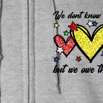 Memorial Day Heart We Dont Know Them All But We Owe Them All Cool Gift Full Zip Hoodie