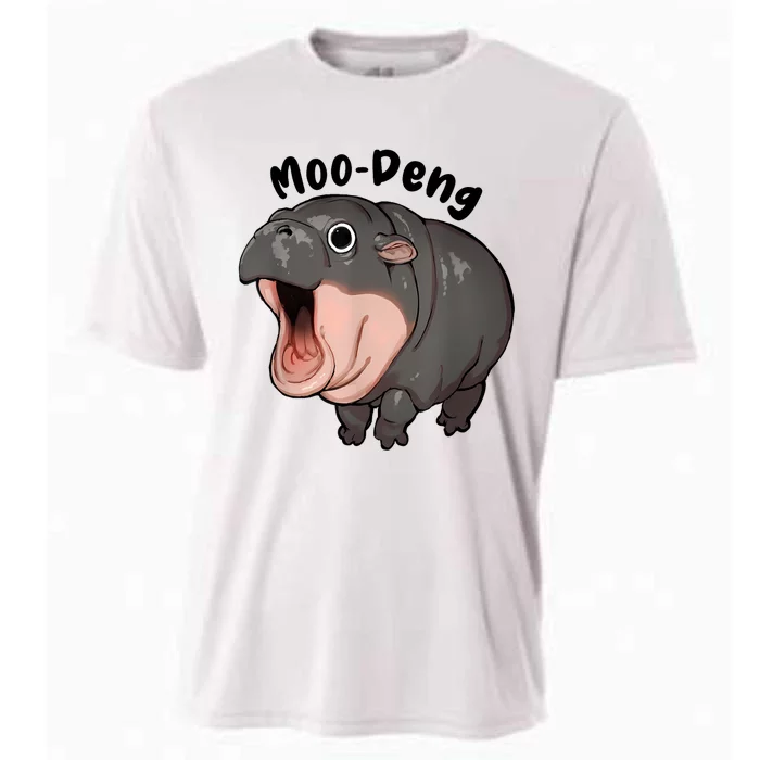 Moo Deng Hippo Baby Pigmy Hippopotamus Zoo Family Cooling Performance Crew T-Shirt