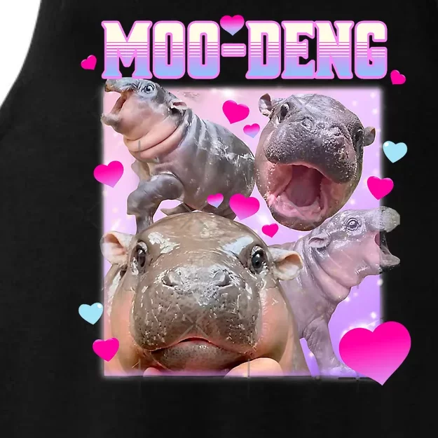 Moo Deng Hippo Baby Pygmy Funny Ladies Tri-Blend Wicking Tank