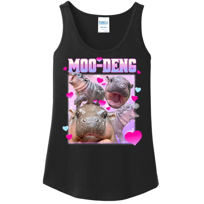 Moo Deng Hippo Baby Pygmy Funny Ladies Essential Tank