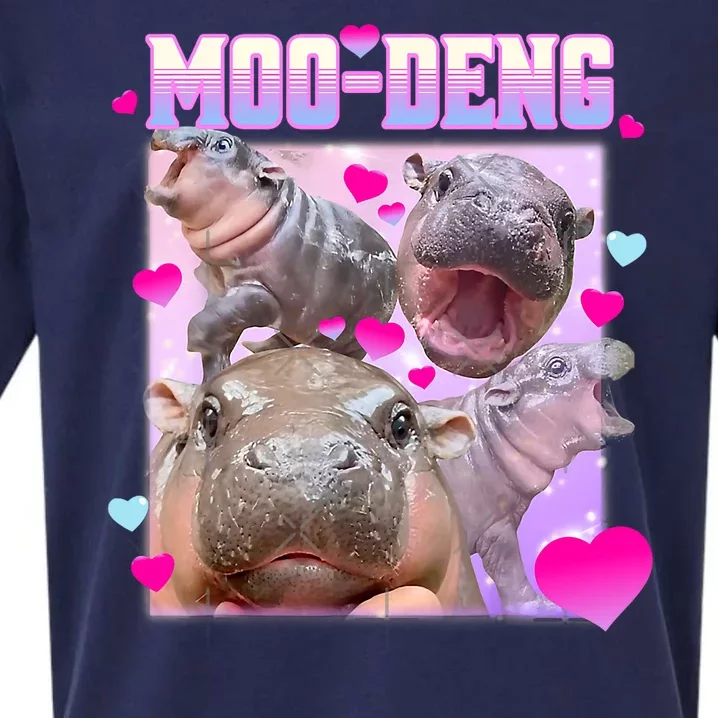 Moo Deng Hippo Baby Pygmy Funny Sueded Cloud Jersey T-Shirt