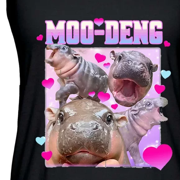 Moo Deng Hippo Baby Pygmy Ladies Essential Flowy Tank