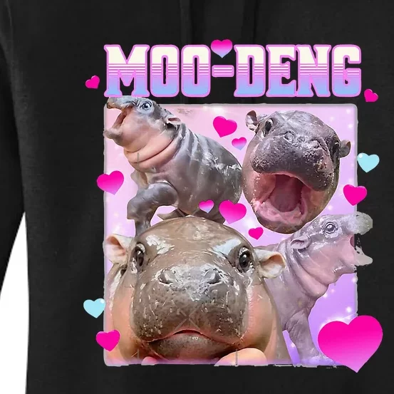 Moo Deng Hippo Baby Pygmy Women's Pullover Hoodie