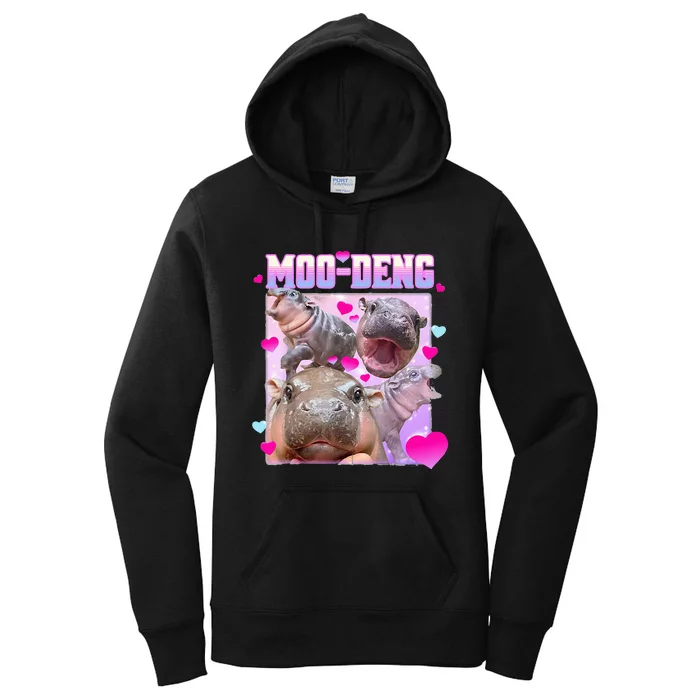 Moo Deng Hippo Baby Pygmy Women's Pullover Hoodie