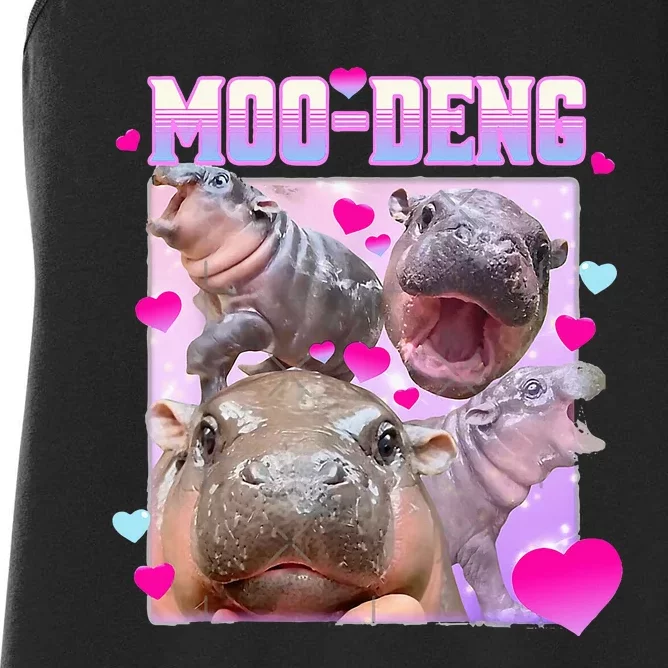 Moo Deng Hippo Baby Pygmy Women's Racerback Tank