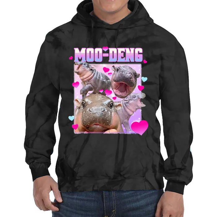 Moo Deng Hippo Baby Pygmy Tie Dye Hoodie