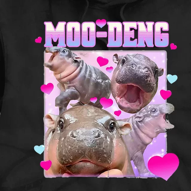 Moo Deng Hippo Baby Pygmy Tie Dye Hoodie