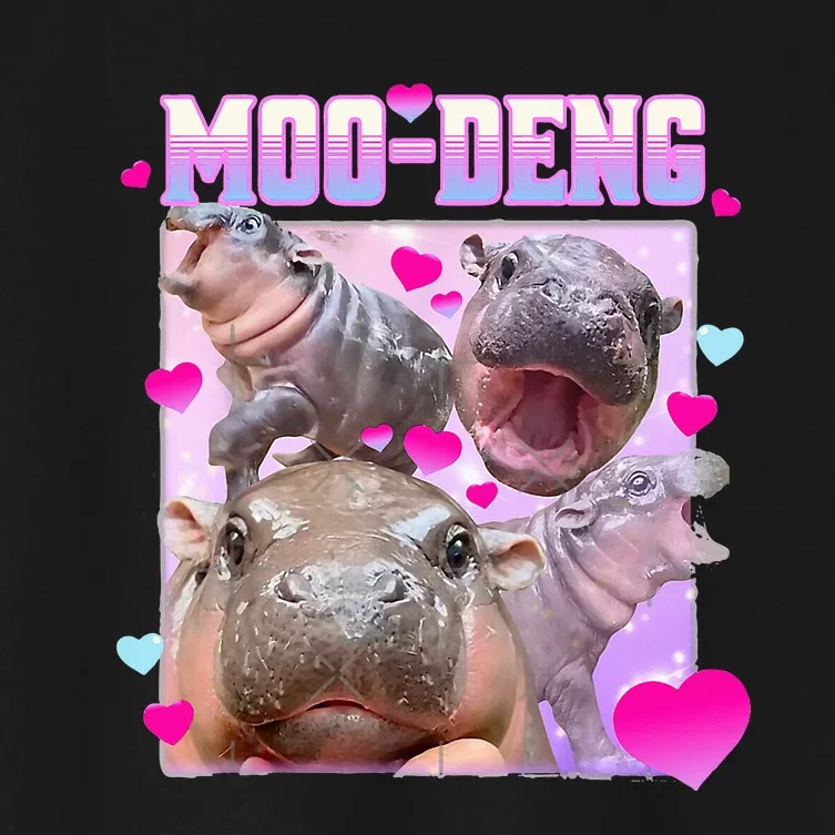 Moo Deng Hippo Baby Pygmy Women's Crop Top Tee