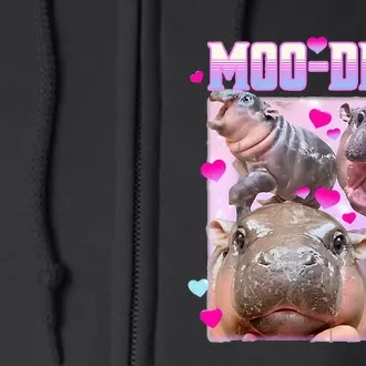 Moo Deng Hippo Baby Pygmy Full Zip Hoodie