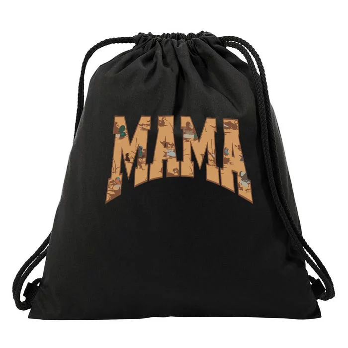 Mama Duck Hunting Drawstring Bag