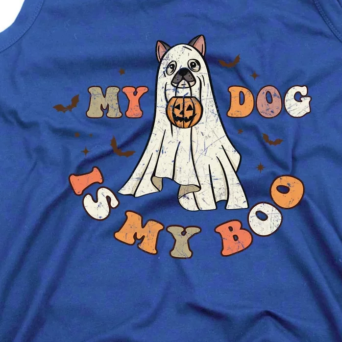 My Dog Is My Boo Ghost Dog Retro Halloween Candy Dogs Lover Gift Tank Top