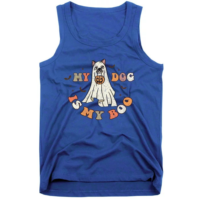 My Dog Is My Boo Ghost Dog Retro Halloween Candy Dogs Lover Gift Tank Top