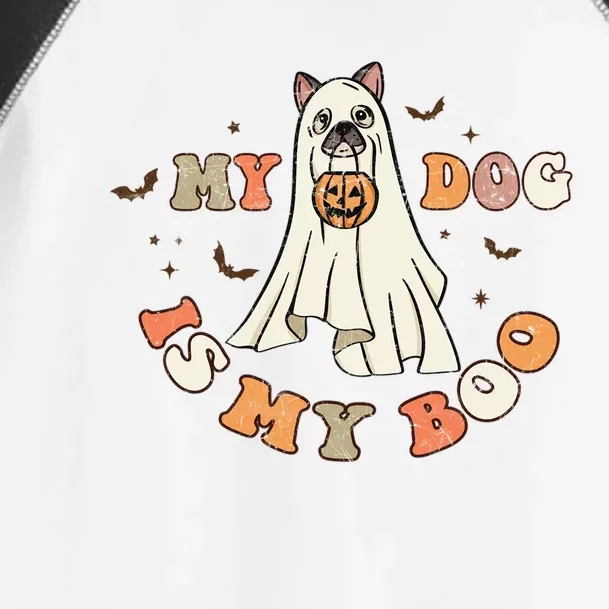 My Dog Is My Boo Ghost Dog Retro Halloween Candy Dogs Lover Gift Toddler Fine Jersey T-Shirt