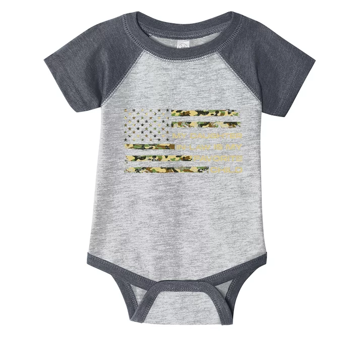 My Daughter In Law Is My Favorite Child Fathers Day Us Flag Infant Baby Jersey Bodysuit