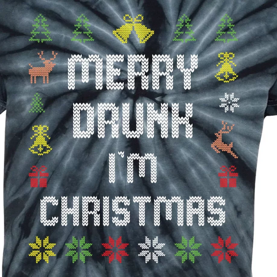 Merry Drunk I'm Christmas Kids Tie-Dye T-Shirt