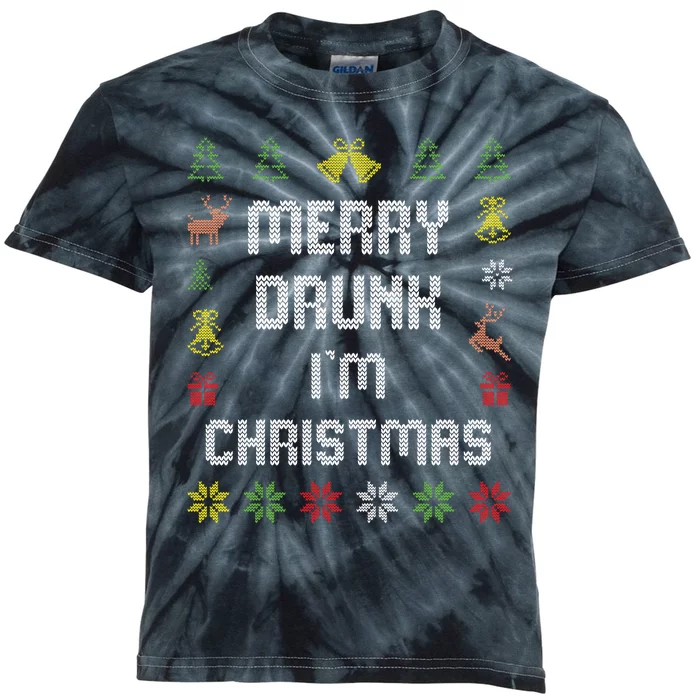 Merry Drunk I'm Christmas Kids Tie-Dye T-Shirt