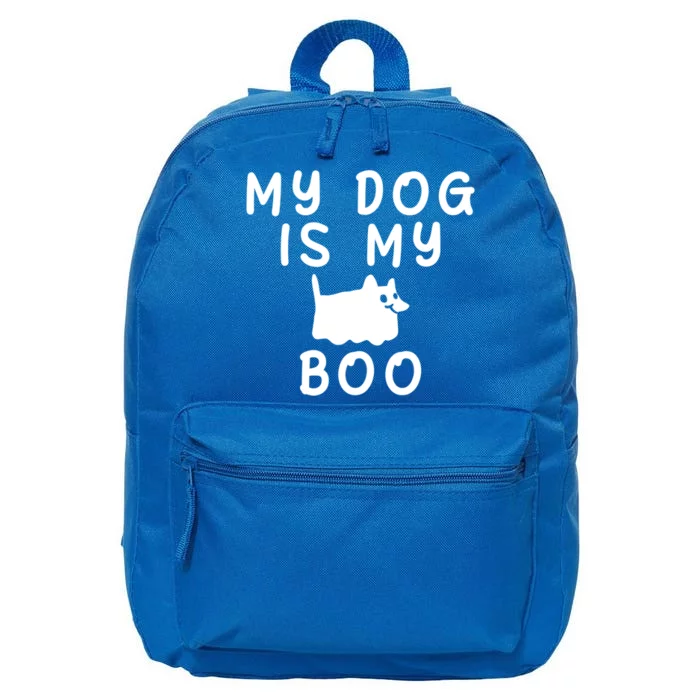 My Dog Is My Boo Funny Dog Ghost Costume Halloween Cool Gift 16 in Basic Backpack