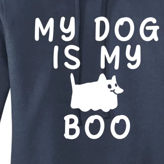 My Dog Is My Boo Funny Dog Ghost Costume Halloween Cool Gift Women's Pullover Hoodie