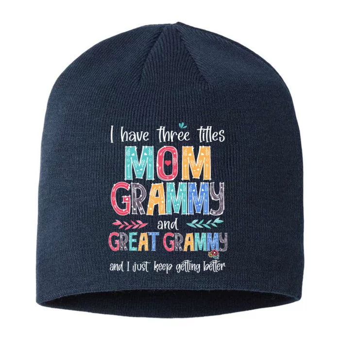 Mother's Day I Have Three Titles Mom Grammy And Great Grammy 8 1/2in Sustainable Knit Beanie