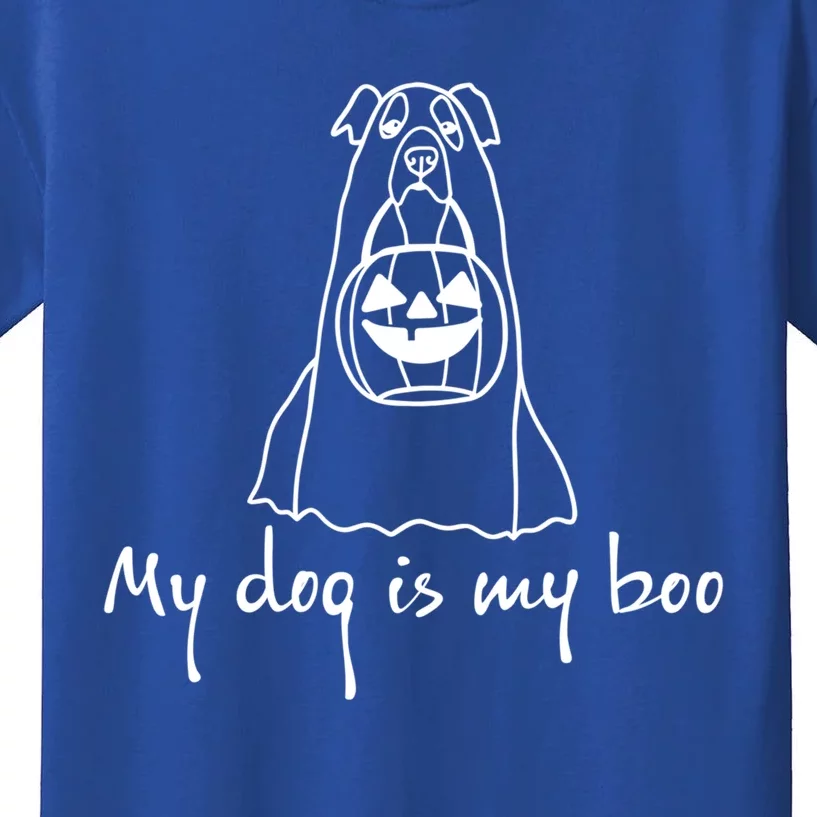 My Dog Is My Boo Funny Dog Owner Boo Ghost Lover Halloween Gift Kids T-Shirt