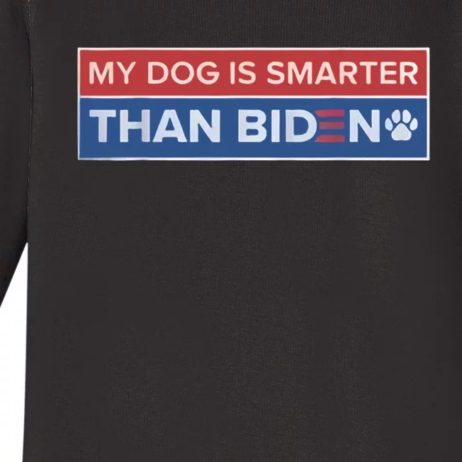 My Dog Is Smarter Than Biden Baby Long Sleeve Bodysuit