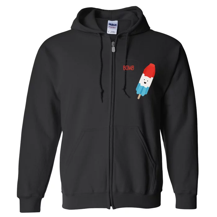 My Dad Is The Bomb Pop Funny Icecream Popsicle Summer Full Zip Hoodie