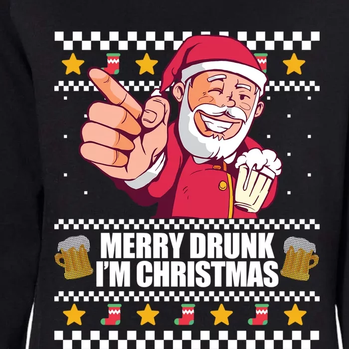 Merry Drunk Im Christmas Funny Santa Ugly Xmas Sweater Meme Gift Womens California Wash Sweatshirt