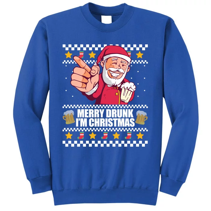 Merry Drunk Im Christmas Funny Santa Ugly Xmas Sweater Meme Gift Tall Sweatshirt