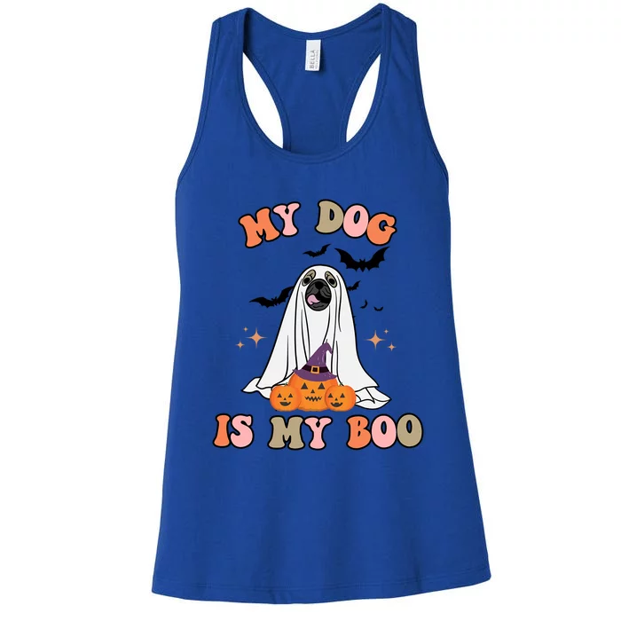 My Dog Is My Boo Cute Boho Halloween Funny Gift Women's Racerback Tank