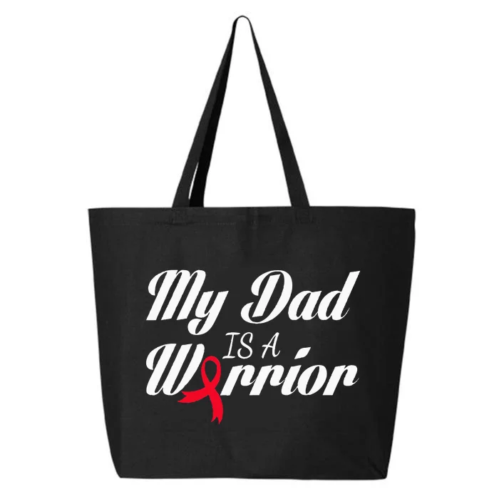 My Dad Is A Warrior Red Ribbon Stroke Awareness 25L Jumbo Tote