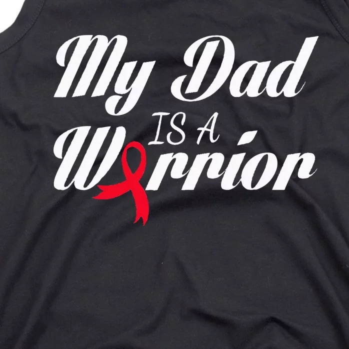 My Dad Is A Warrior Red Ribbon Stroke Awareness Tank Top