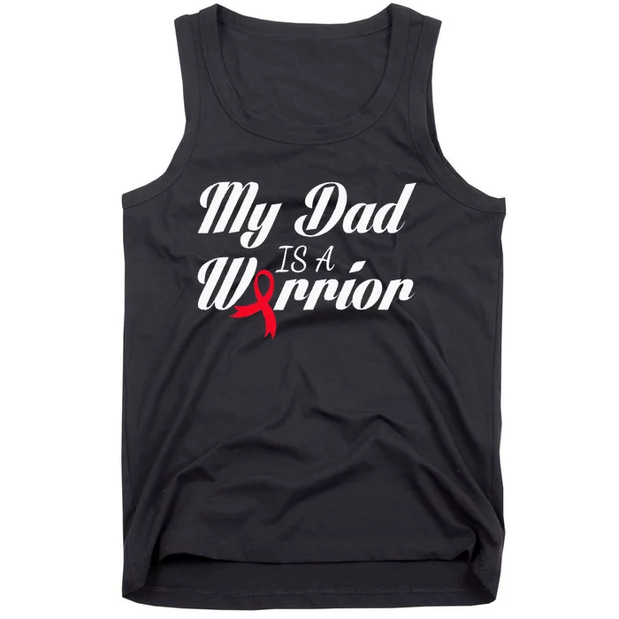 My Dad Is A Warrior Red Ribbon Stroke Awareness Tank Top