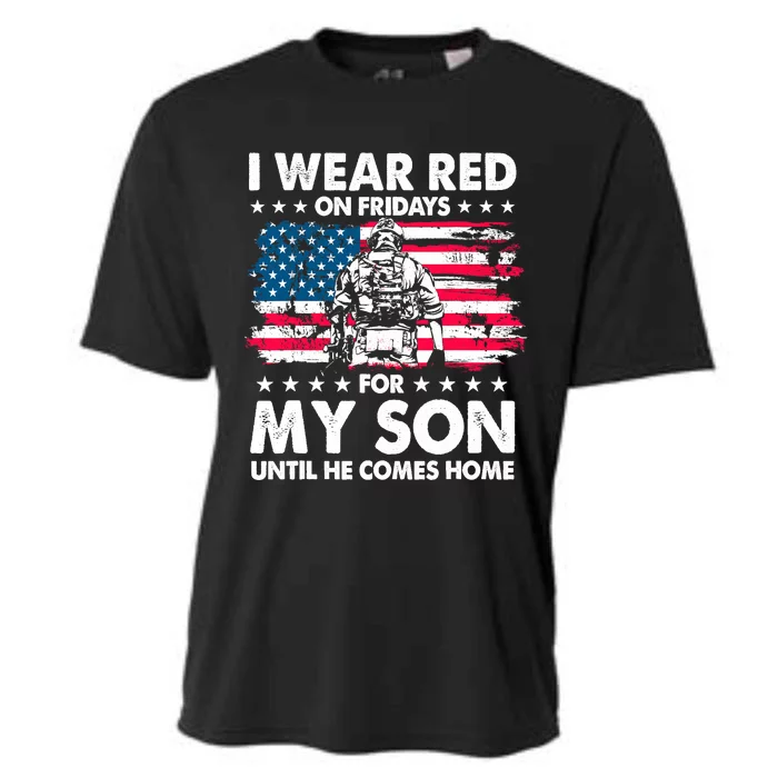 Mom Dad I Wear Red On Fridays For My Son American Flag Cooling Performance Crew T-Shirt