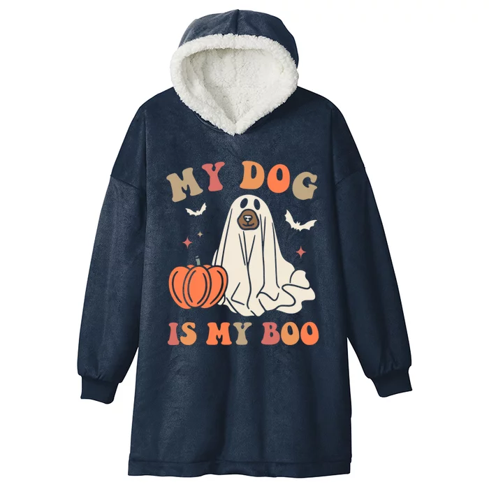 My Dog Is My Boo Halloween Dog Ghost Costume Trick Or Treat Great Gift Hooded Wearable Blanket