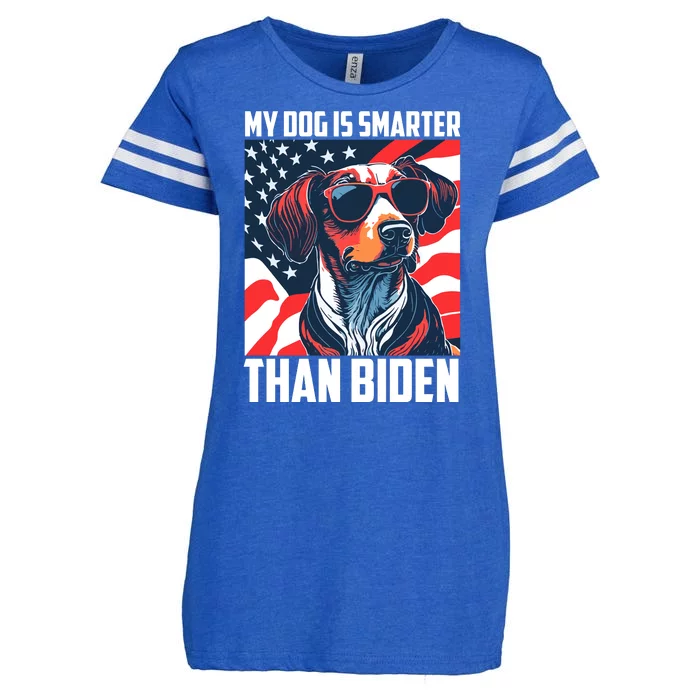 My Dog Is Smarter Than The President  My Dog Is Smarter Than Biden Enza Ladies Jersey Football T-Shirt