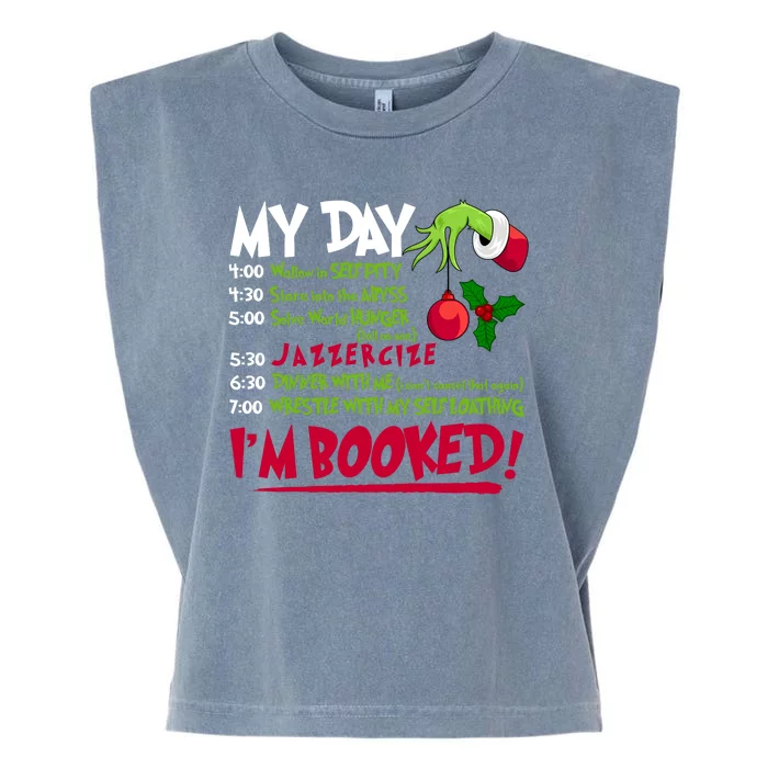 My Day Im Booked Funny Christmas Holiday Garment-Dyed Women's Muscle Tee