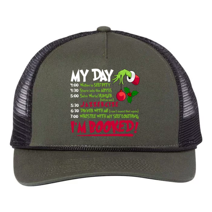 My Day Im Booked Funny Christmas Holiday Retro Rope Trucker Hat Cap