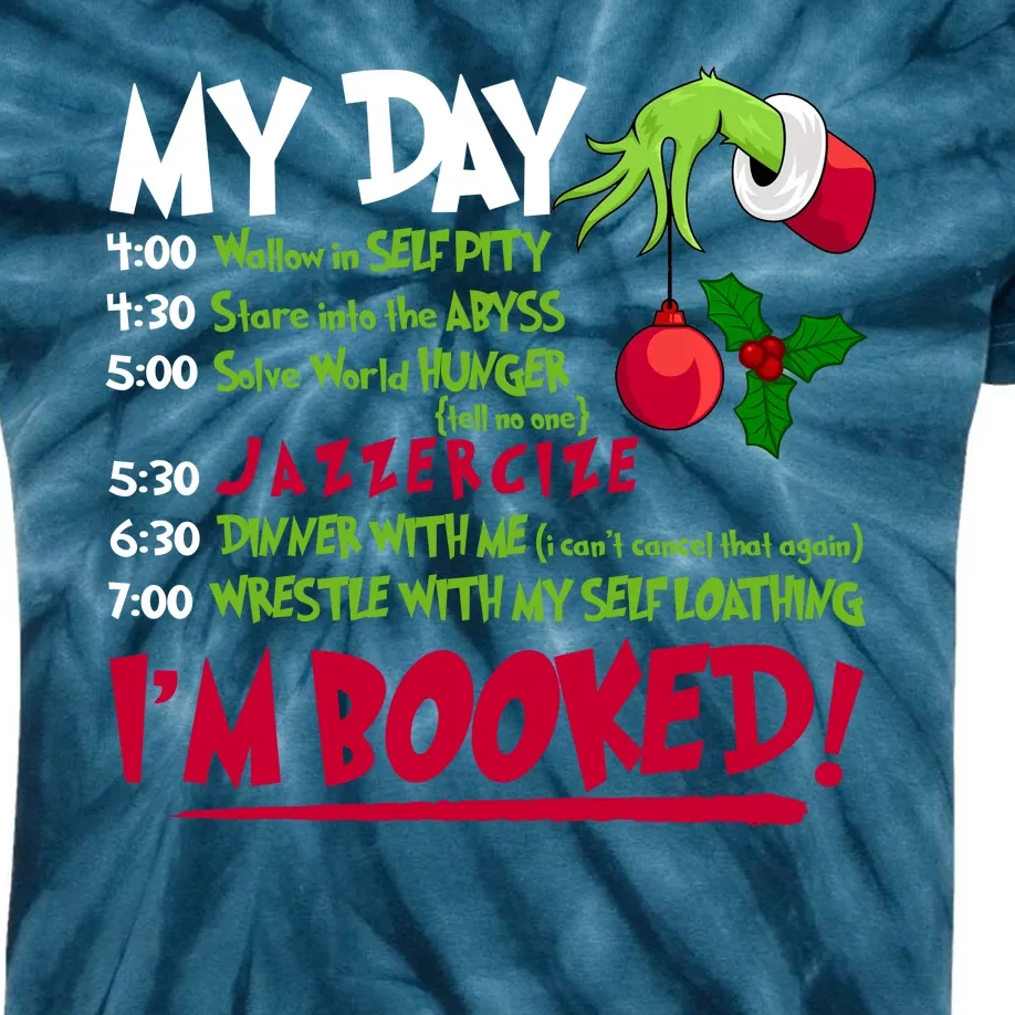 My Day Im Booked Funny Christmas Holiday Kids Tie-Dye T-Shirt