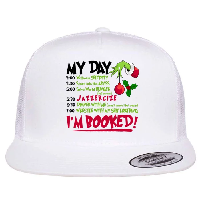 My Day Im Booked Funny Christmas Holiday Flat Bill Trucker Hat